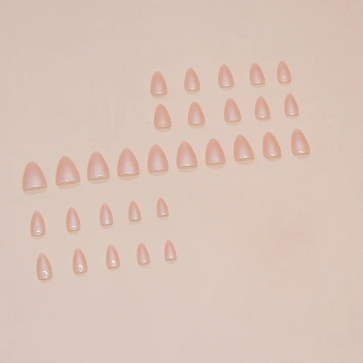 Blush Pink - Press On Nail Set Of 12 - Free 12 Pcs Sticker Sheet, Mini Filers And Scrubbers Included