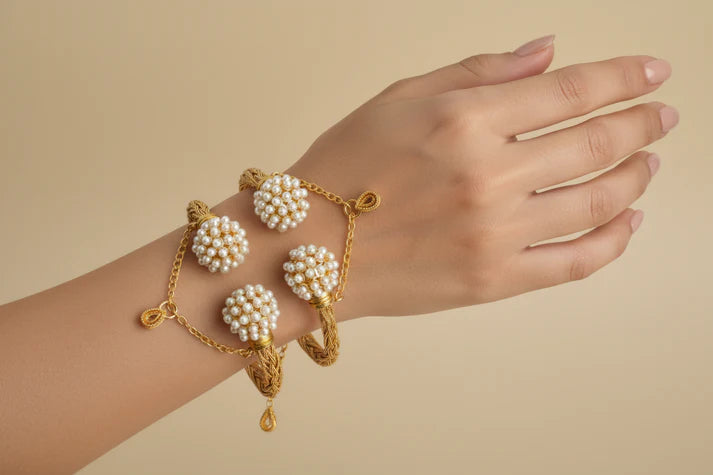 Luxury Pearl & Gold - Bangle Set Of 2