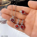 Heart Maroon Dimond - Jewelry Set