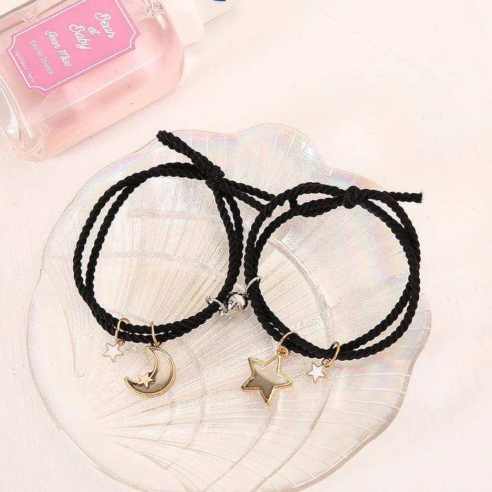 Moon & Star Black Magnetic - Bracelet Set