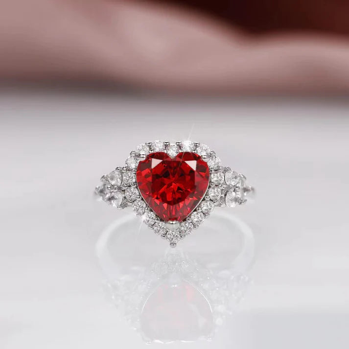 Heart Maroon Dimond - Jewelry Set