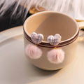 Fluffy Heart Pink - Earring