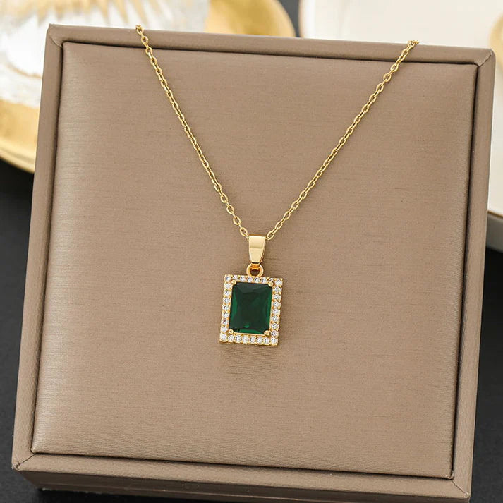 Green Gem Gold - Necklace