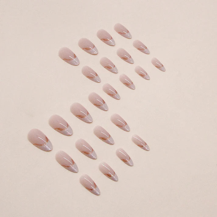Fancy Pink - Press On Nail Set Of 12 - Free 12 Pcs Sticker Sheet, Mini Filers And Scrubbers Included