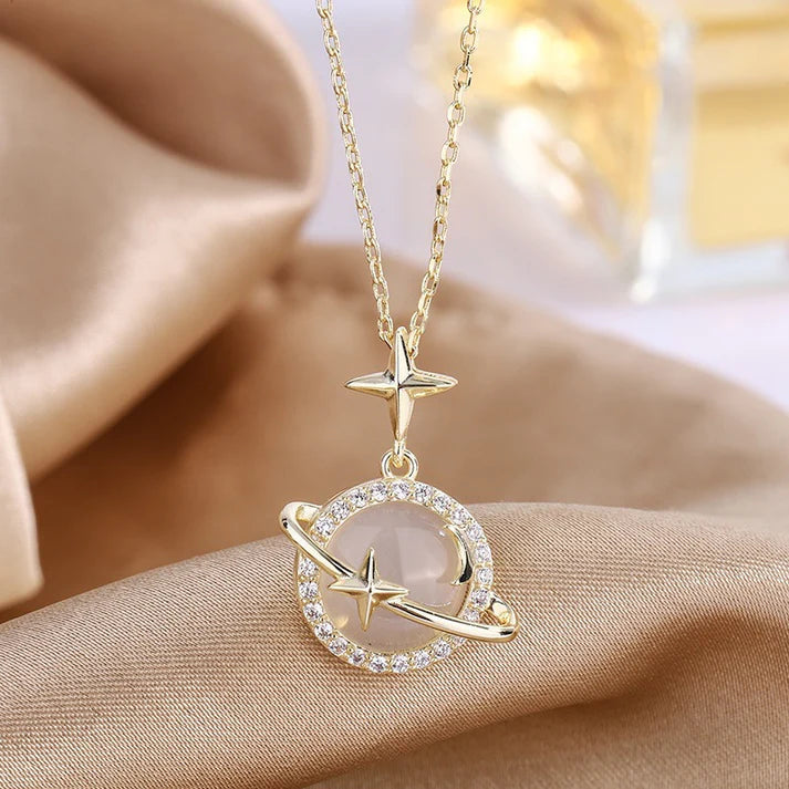 Galaxy Planet Gold - Necklace