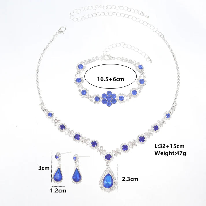 Premium Teardrop Black Diamonds Silver