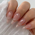 Fancy Pink - Press On Nail Set Of 12 - Free 12 Pcs Sticker Sheet, Mini Filers And Scrubbers Included