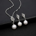 Classy Silver Pearl & Diamond - Jewelry Set