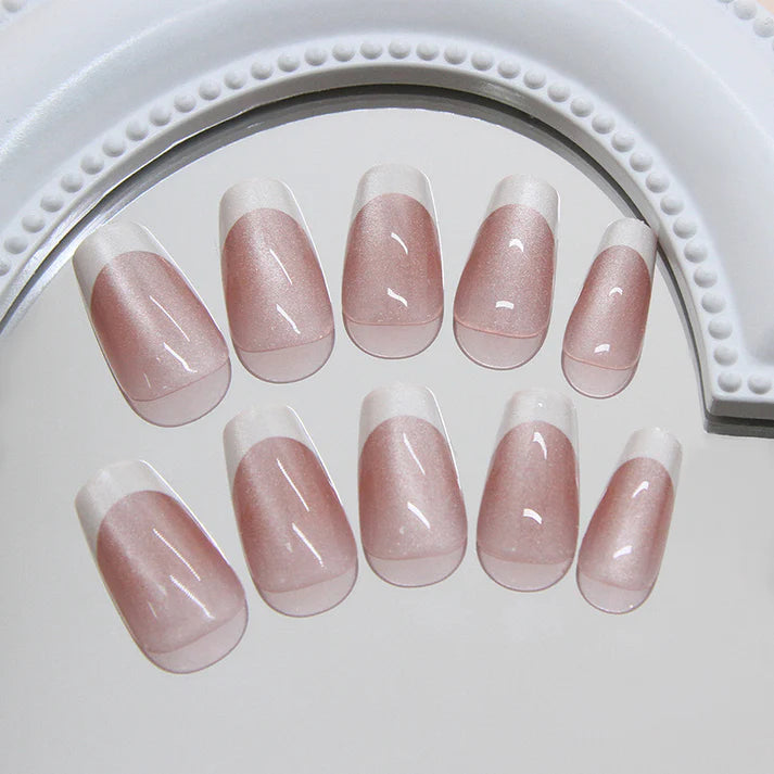 Salmon Pink - Press On Nail Set Of 12 - Free 12 Pcs Sticker Sheet, Mini Filers And Scrubbers Included