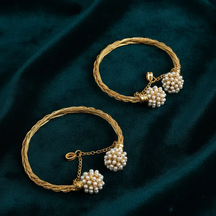 Luxury Pearl & Gold - Bangle Set Of 2