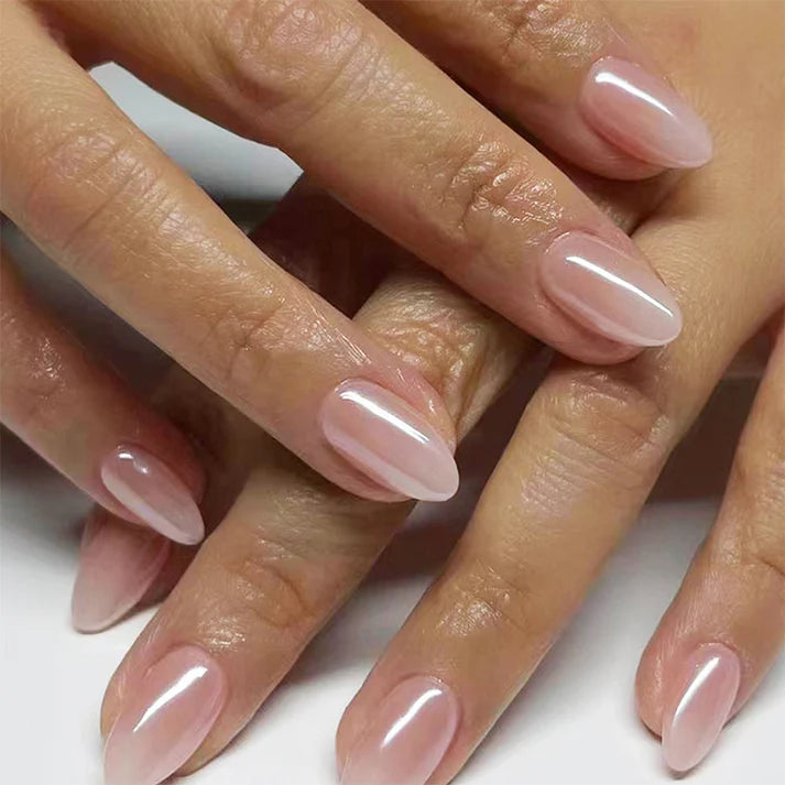 Blush Pink - Press On Nail Set Of 12 - Free 12 Pcs Sticker Sheet, Mini Filers And Scrubbers Included