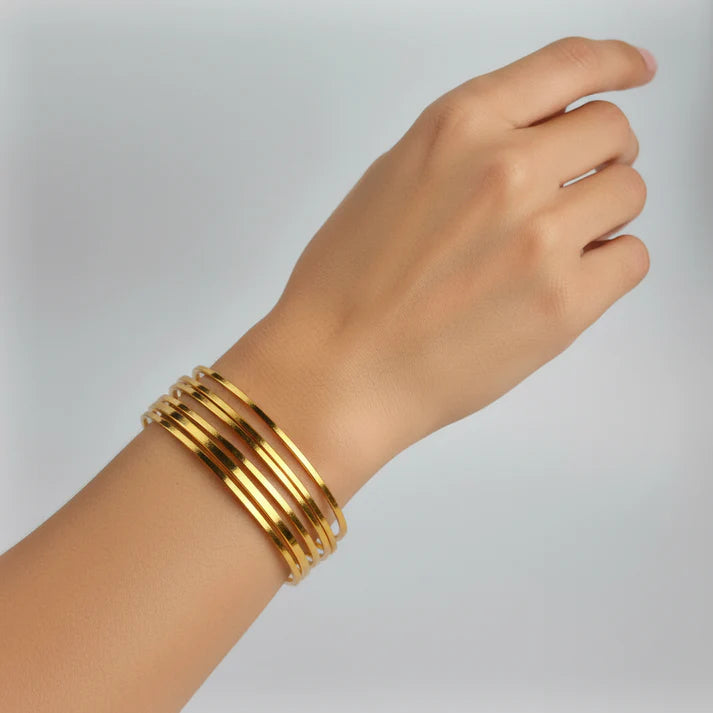 Gold Bangle - Set Set Of 6 Style 2