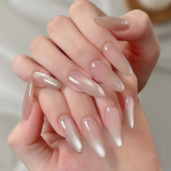 Shiny Pink Long - Press On Nail Set Of 12 - Free 12 Pcs Sticker Sheet, Mini Filers And Scrubbers Included