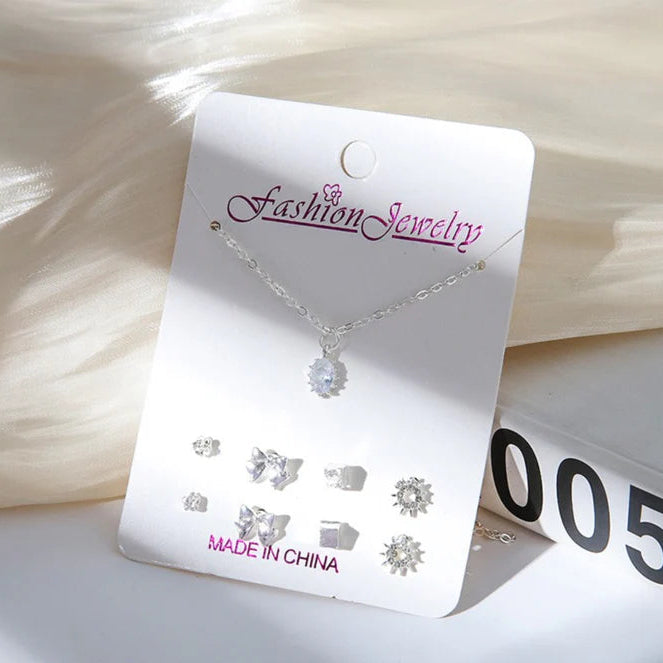Crystal Diamond Silver - Jewelry Set